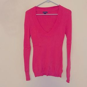 Express pink v-neck sweater
